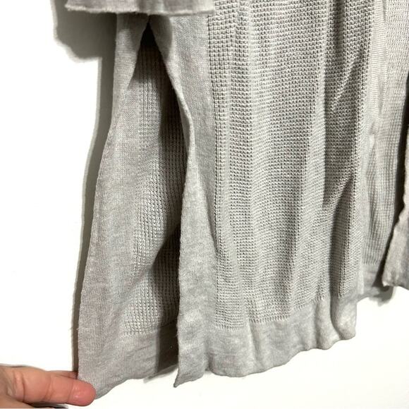 Eileen Fisher Grey Open Cardigan Long Sweater Organic Cotton Old Money Silk S-p - Picture 4 of 9